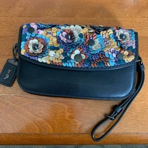 Coach 1941 leather sequined wristlet